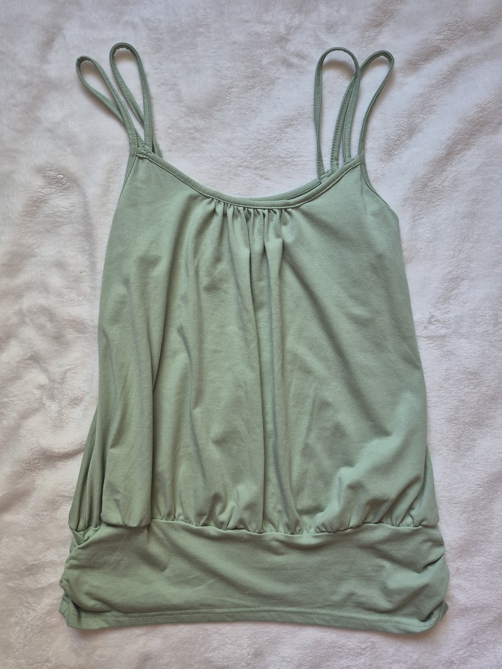 SHEIN Mint Green Double-Strap Blouson Tank Top
